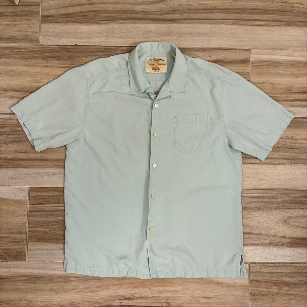 Tommy‎ Bahama Mens Silk Spring Training 2015 Grapefruit League Shirt Large Green
